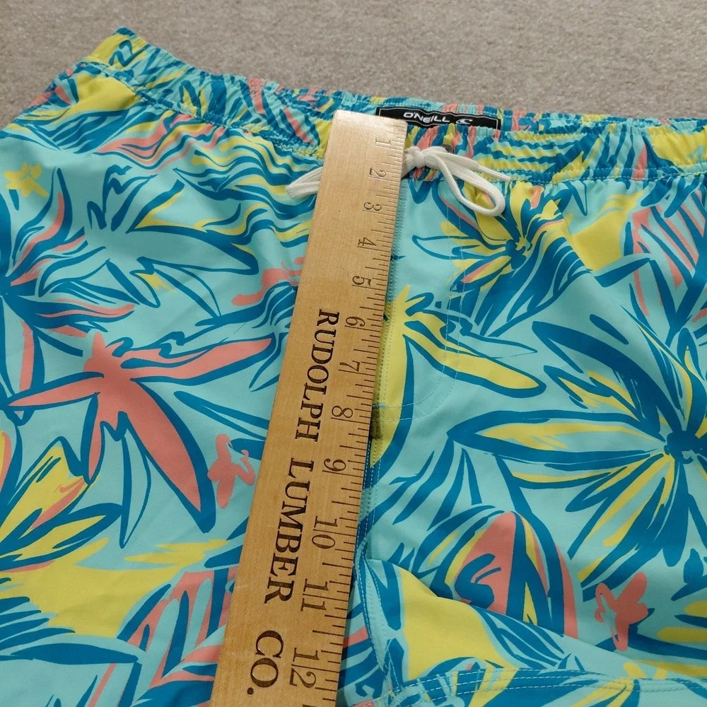 O'Neill Men's XL‎ Hermosa Elastic Waist Board Shorts Trunks Blue Tropical *flaw